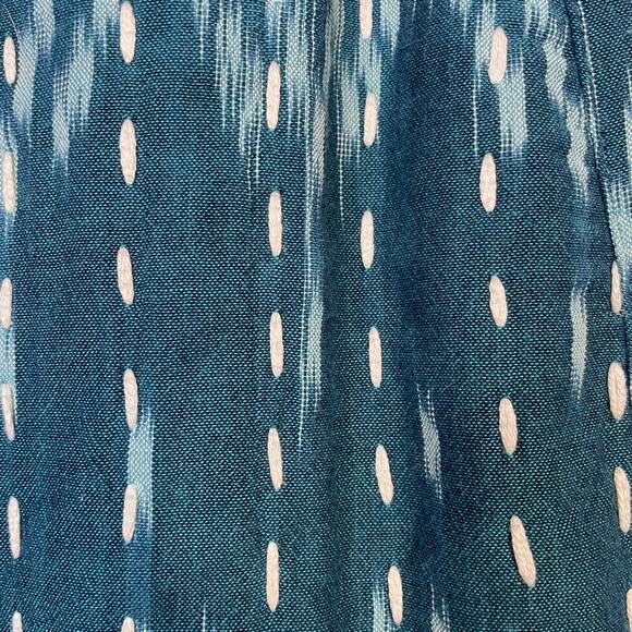 J.Jill Pure Jill Kantha Stitched Ikat Open Quilted Embroidered Jacket Teal M - Picture 11 of 15